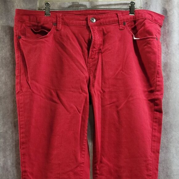 Red Stretchy Skinny Jeans Size 18w - Picture 4 of 9